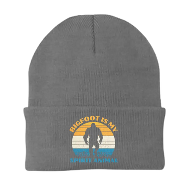 Bigfoot Is My Spirit Animal Embroidered Beanie